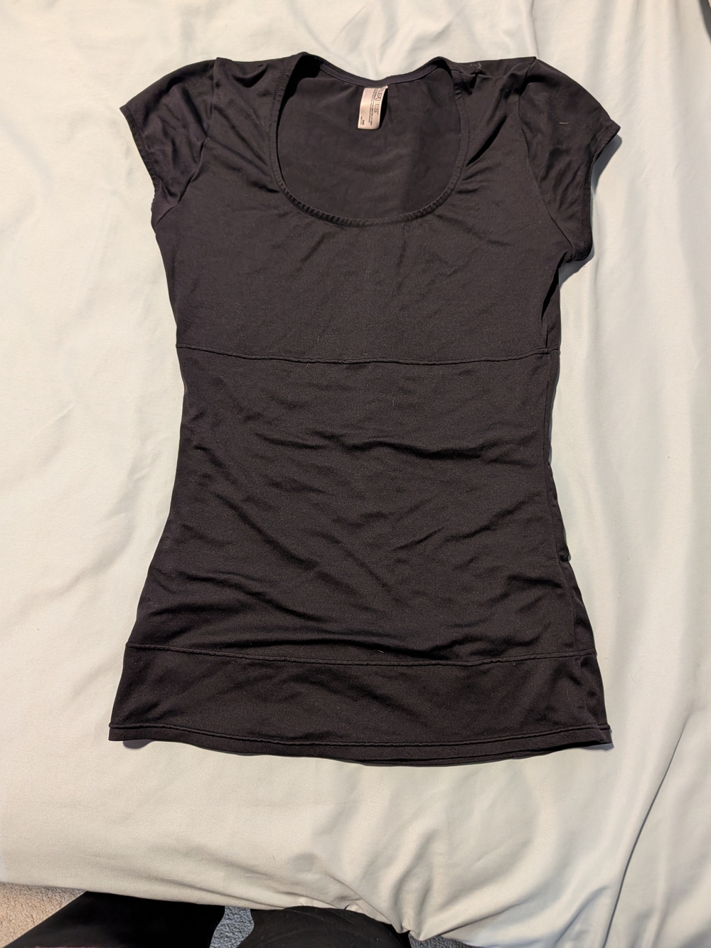 Flexees Stretch Pullover Shapewear Top Black Size L Scoop Neck